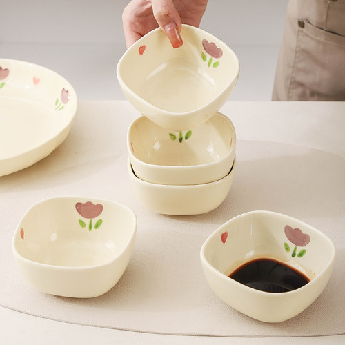 奶油郁金香蘸料碟家用