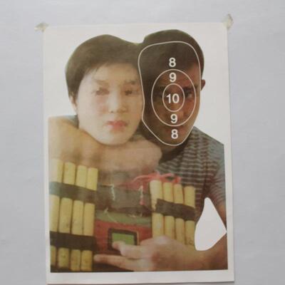 靶纸训练专用劫持人质靶纸新大纲军训彩印射击打靶纸迷彩头胸环靶