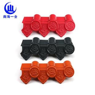 仿古带龙封 檐瓦 中瓦国风装饰 枣红色封檐瓦 480mm灰色封檐瓦