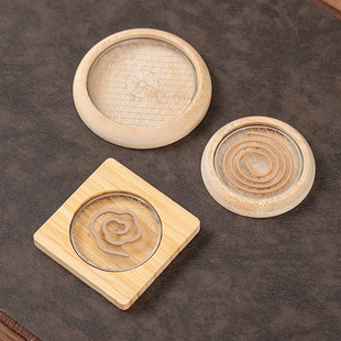 楠竹圆形盘香炉祥云熏香炉304不锈钢盘香架香炉垫家用室内沉香炉