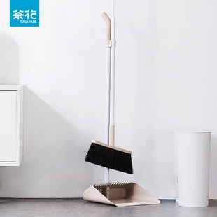 茶花扫把簸箕套装组合家用带梳齿塑料扫帚小扫地扫水拖把软毛笤帚