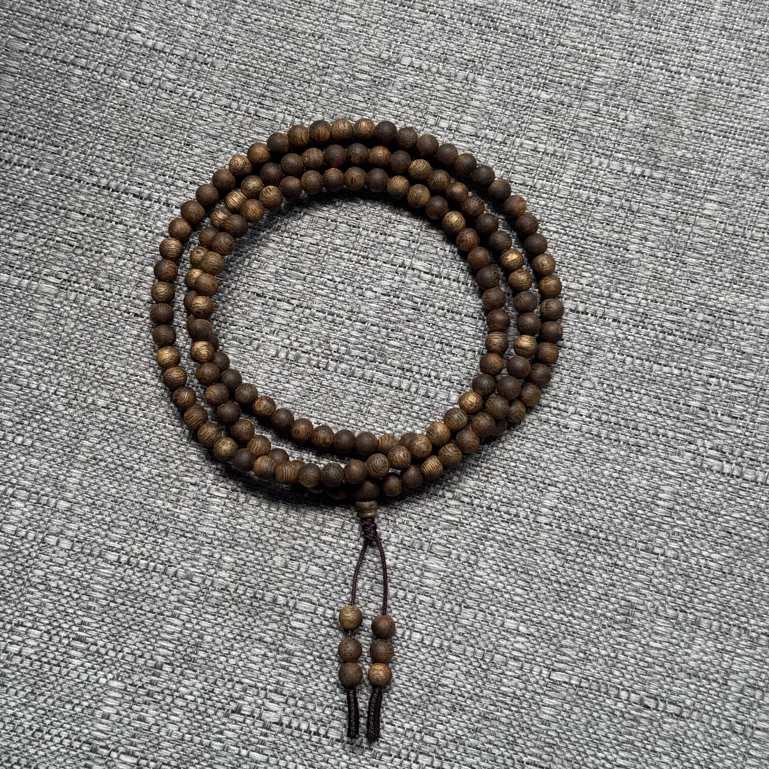 天然奇楠沉香手串0.5mm多圈沉香老料九九沉手串