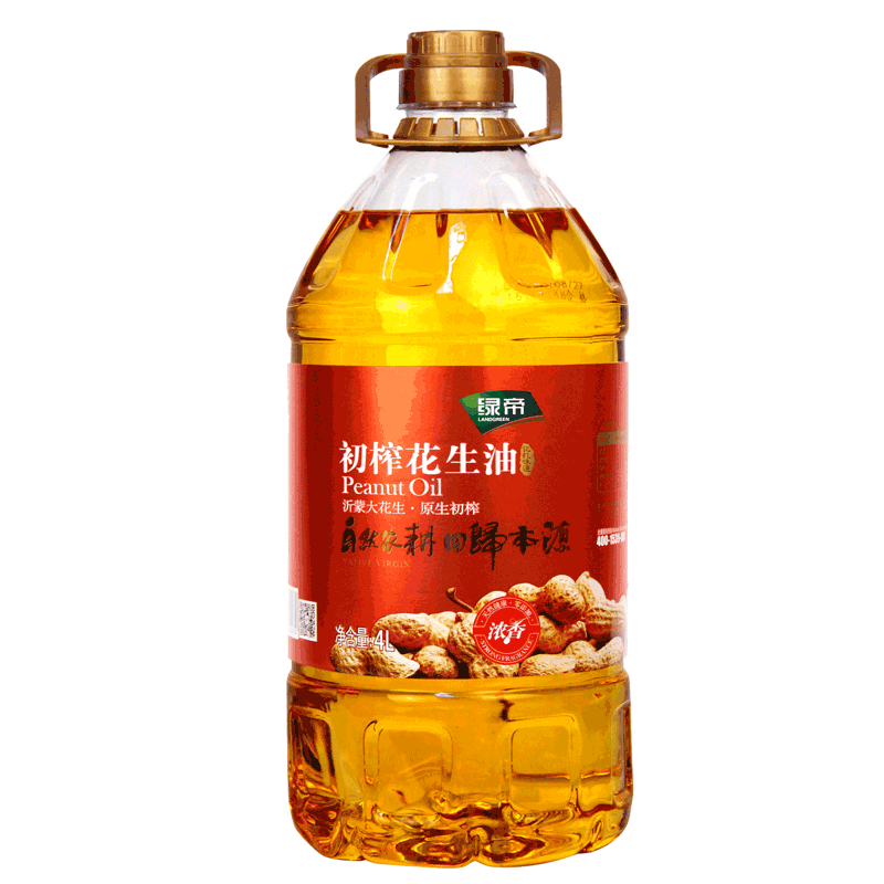 绿帝花生油4L原生初榨一级压榨