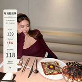 Mash 莱赛尔20绵羊毛假两件打底衫 袖 Mas 套针织上衣女时尚 设计感T