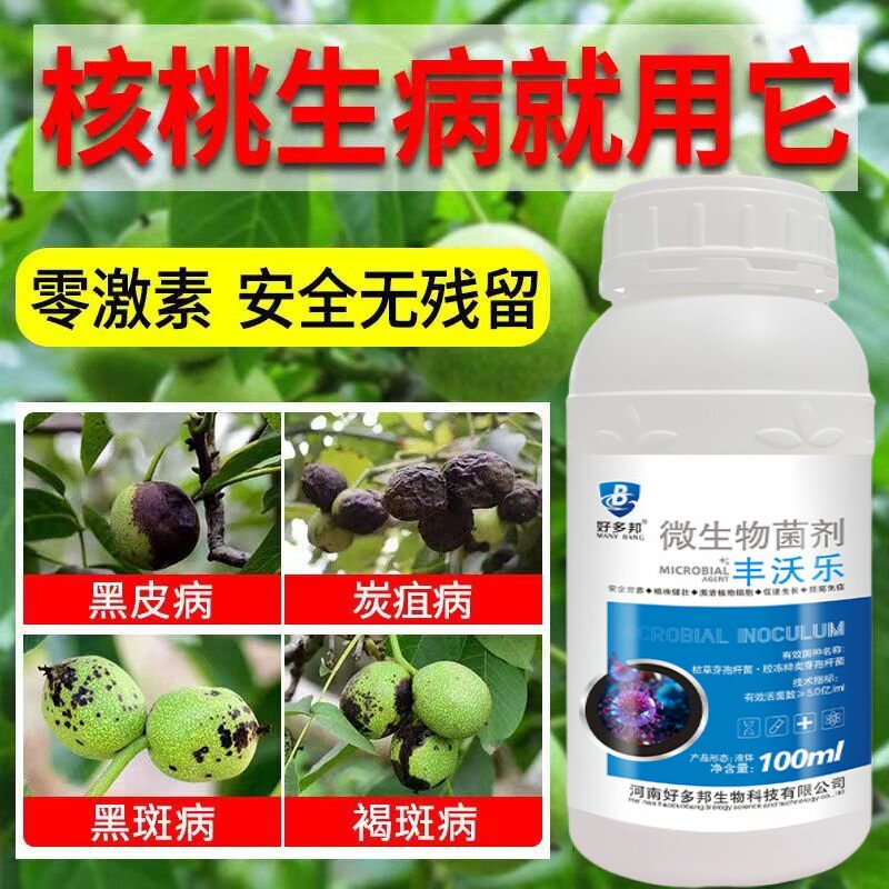 核桃黑斑病专用药核桃树黑腐病黑皮褐斑炭疽腐烂烂果裂果强效杀菌