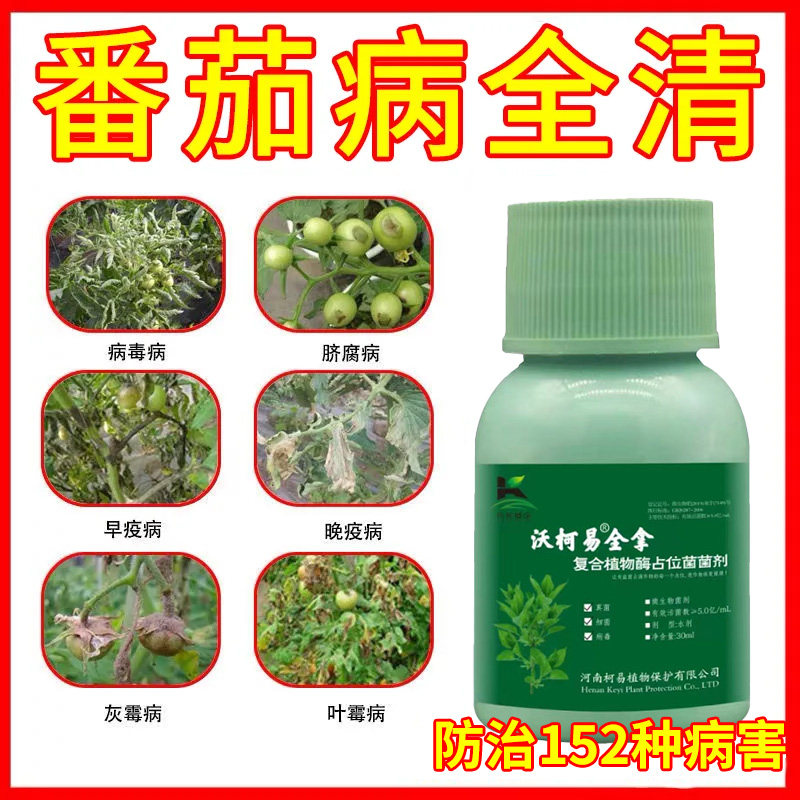 西红柿专用杀菌剂番茄病毒病急治柿子叶片卷缩变脆黄花叶腐烂全管