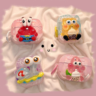 立体海绵宝宝派大星适用AirPods1/2/3保护套苹果耳机套耳机壳