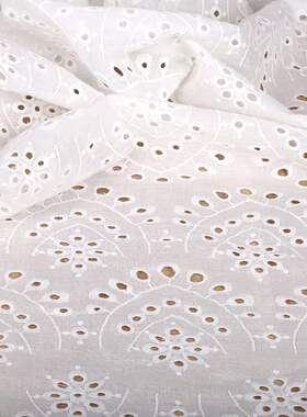 summer dress coat embroidered lace cloth fabric white hollow