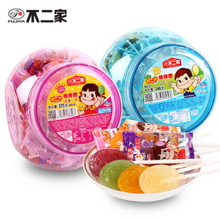不二家棒棒糖桶装 60支混合水果味牛奶味儿童节生日糖果送礼物零食