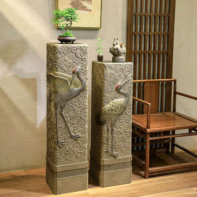 汉韵堂新中式仿石柱底座展示柱户外庭院花架装饰室内客厅落地摆件