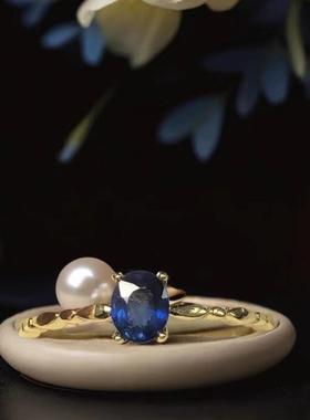 天然斯里兰卡蓝宝石戒指高净度