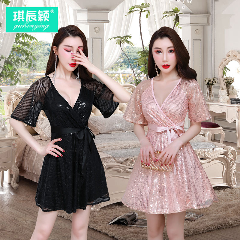 Di Yue Autumn new pattern Nightclub Low-cut V-neck fashion mm Night show princess Backless perspective Dressin the Children/Baby/Family fitted , Other  category - from Buy2taobao.com to provide professional Taobao agent buy service