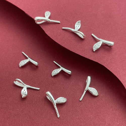 S925纯银珍珠水晶吊坠托配件DIY