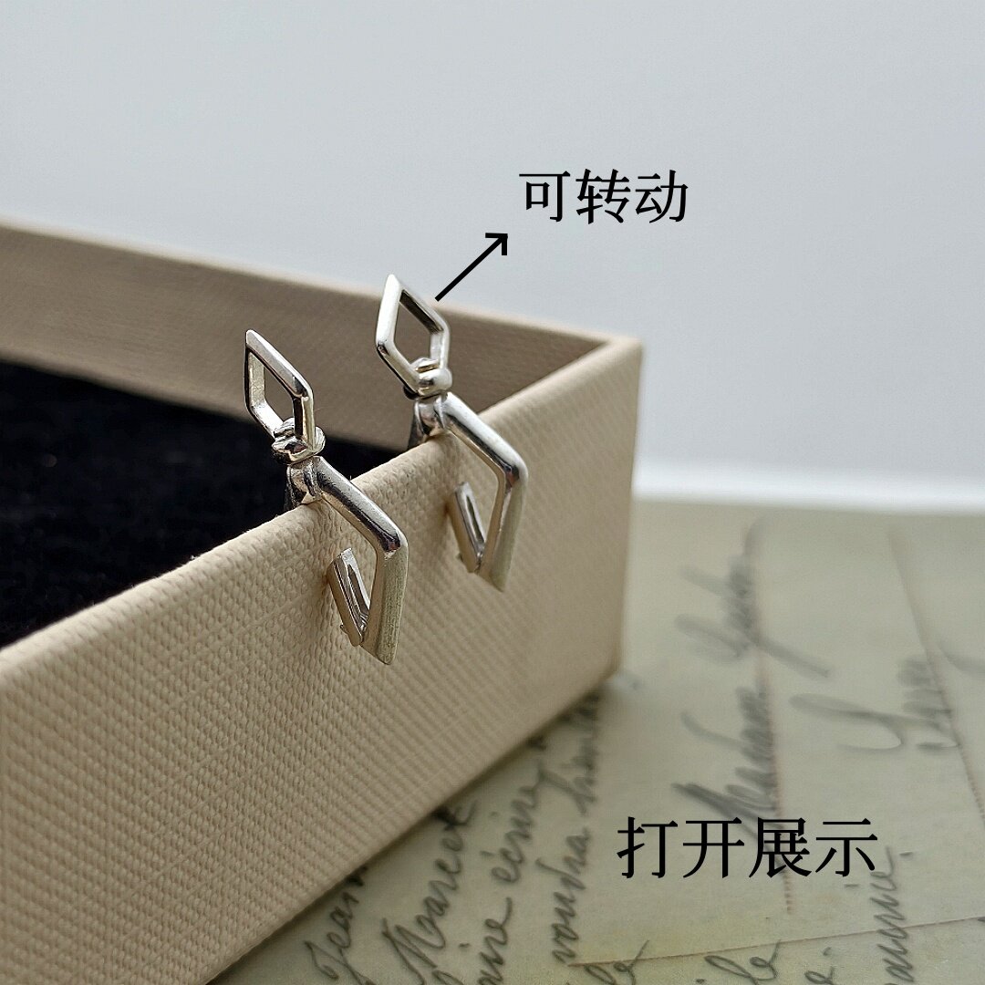 S925纯银可转动弹簧扣连接扣