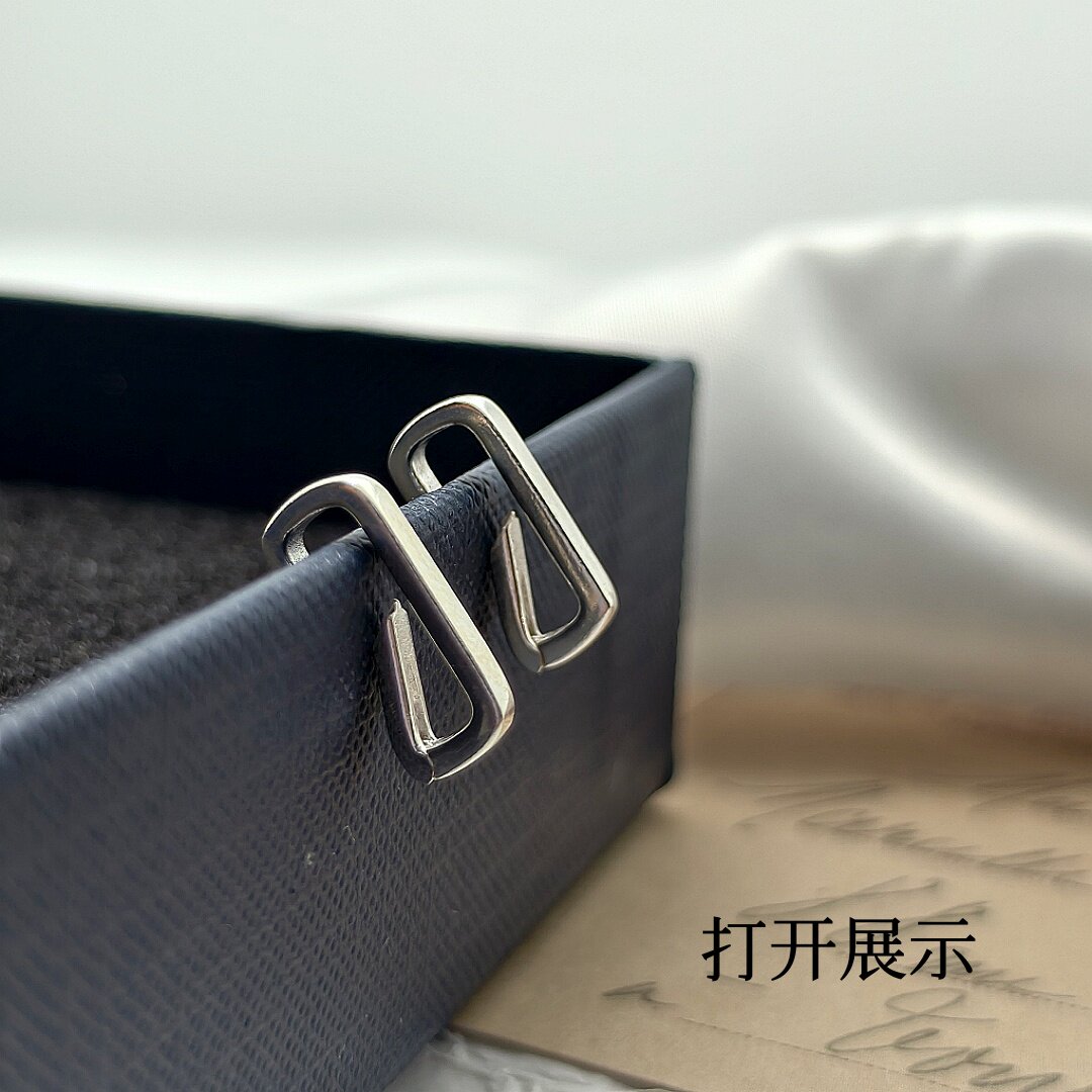 S925纯银方形开口扣手工DIY银配件环搭扣收尾扣加厚款连接扣