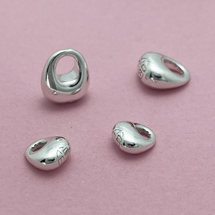 S925纯银小胖福吊坠实心坨坨小锁秤砣坠子挂件DIY手链脚链配饰