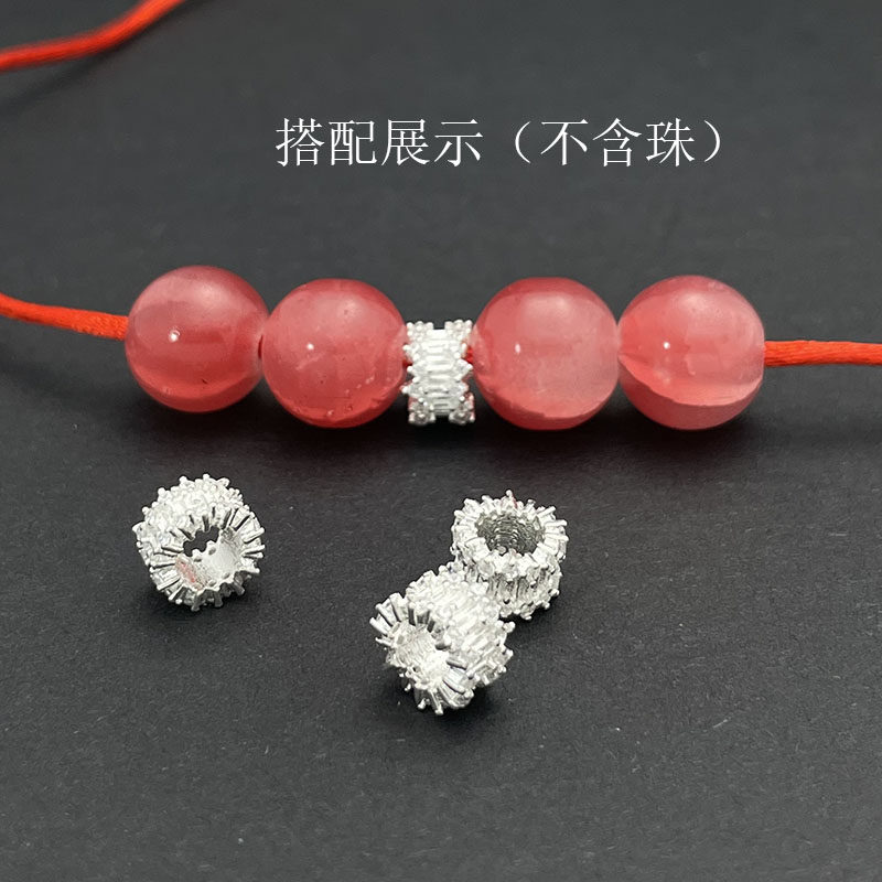 S925纯银镶嵌皓石小蛮腰吊坠桶珠