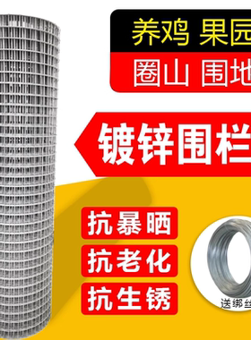 镀锌电焊网防鼠围栏铁丝网养鸡养狗家用护栏网隔离钢丝网防护网格