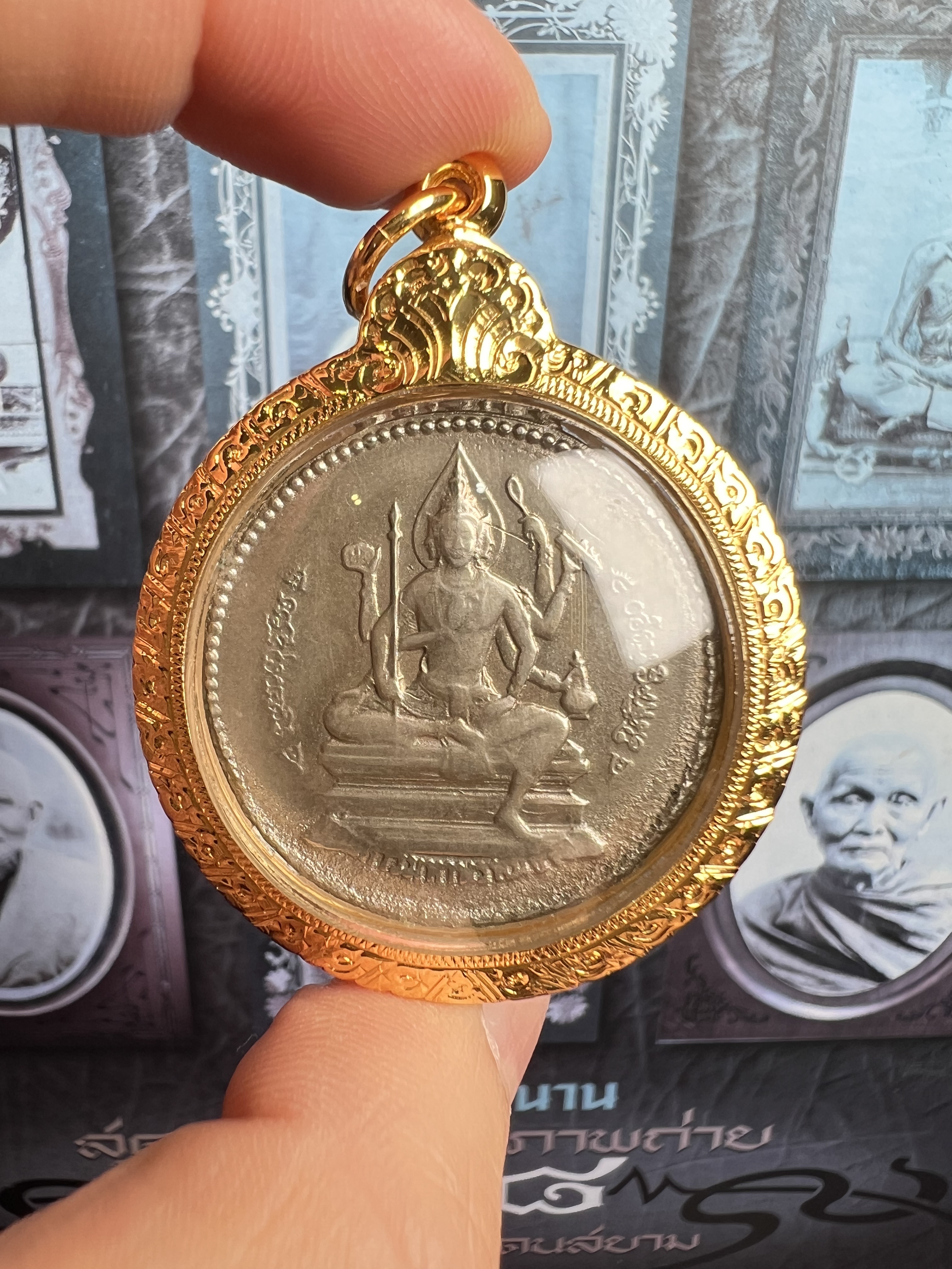 瓦当2508一期四面神 阿百架材质 k金壳萨玛空卡 泰国佛牌四面佛