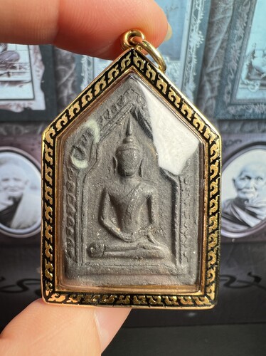 阿赞仲2497大膜坤平（双印）金壳萨玛空卡 泰国佛牌坤平佛吊坠