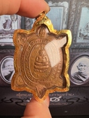 保真 泰国佛牌招米龟吊坠 龙婆柳2535波尼财龟 金壳萨玛空卡