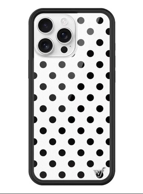 Wildf白底波点粉色波点手机壳苹果17promax适用iPhone16pro/15/14/13/12硬壳全包硅胶防摔保护套时尚潮个性WF