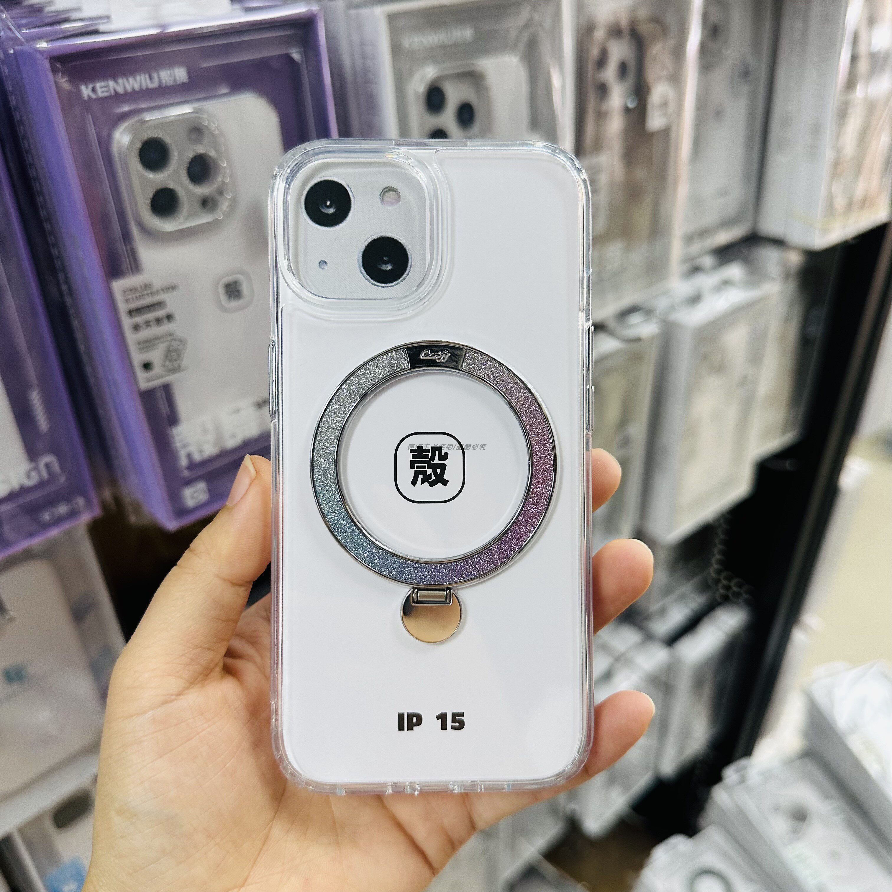 壳舞巴黎系列手机壳适用于苹果17promax高透防摔支架15pro带钻轻奢保护壳