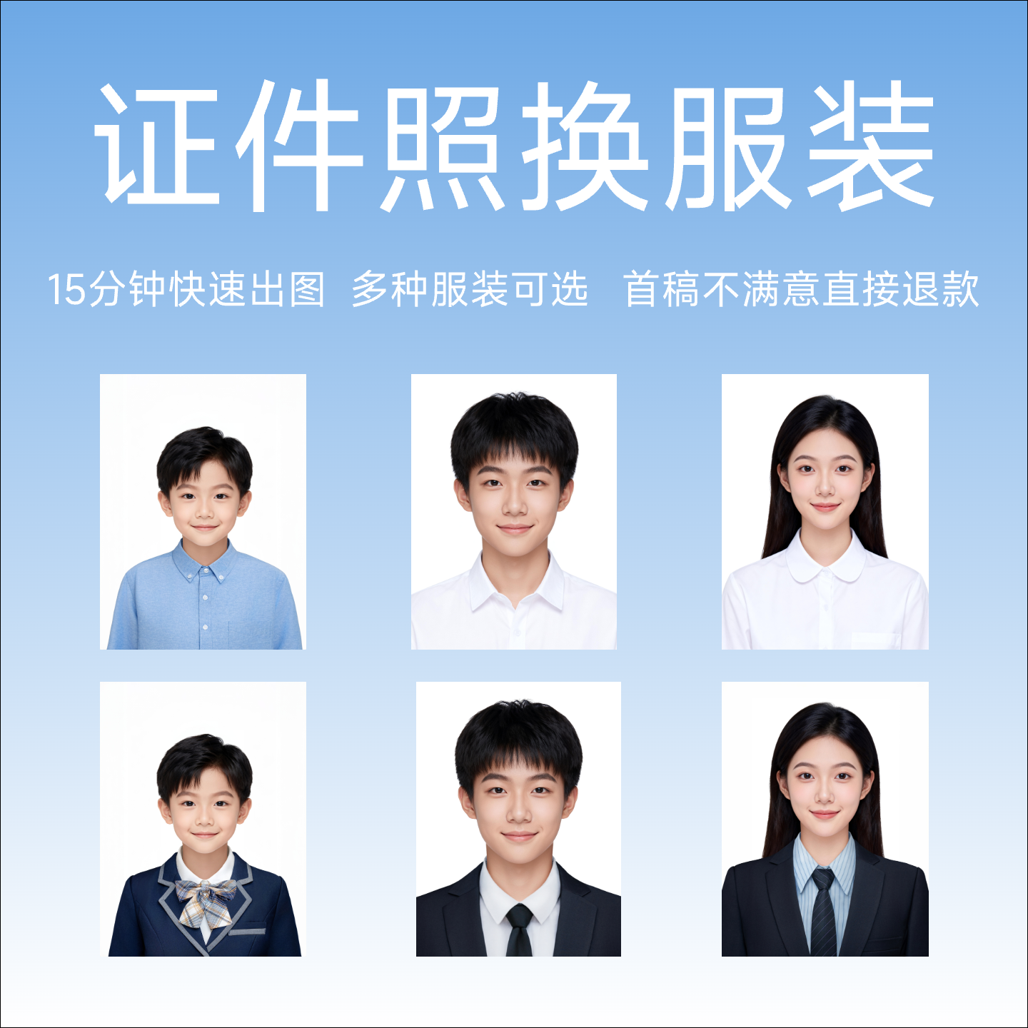 证件照换服装电子版调整处理深色