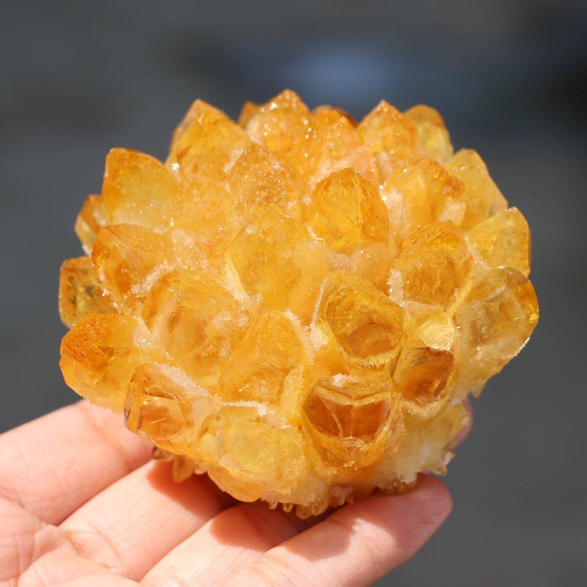 天然黄水晶簇招财摆件 黄白水晶原石幽灵消磁净化防辐射客厅摆件