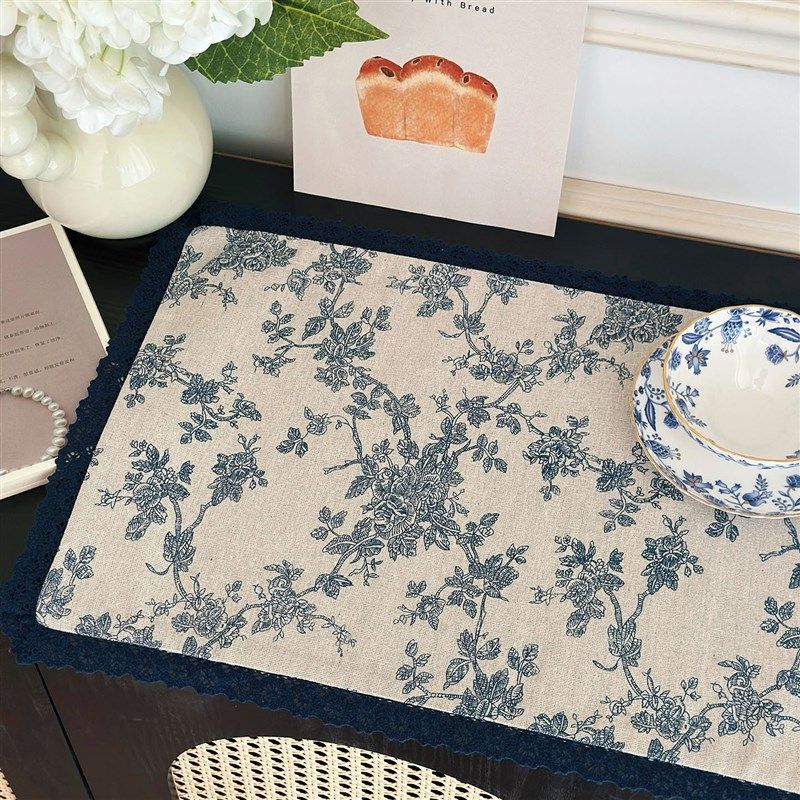复古餐垫法式vintage棉麻布艺蕾丝花边小碎花小餐巾杯垫双层盖布,居家布艺,餐垫,淘宝优惠券,粉丝福利购,淘宝优惠卷