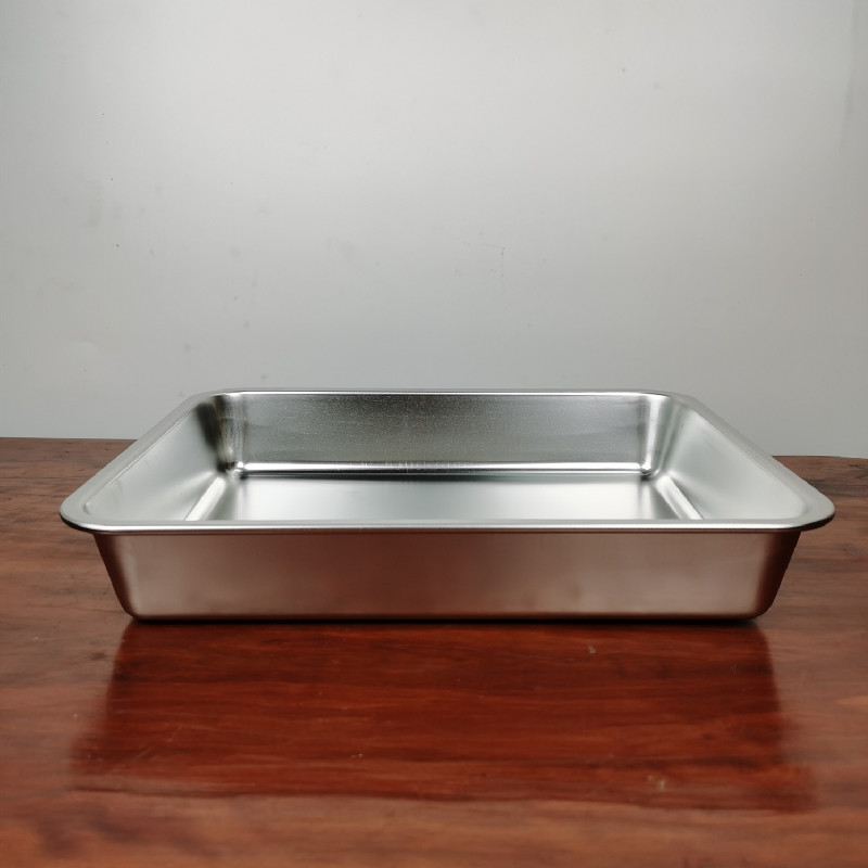 出口单 加厚不锈钢304深方盘 平底托盘 长方形盘阿胶蒸糕快餐盘子