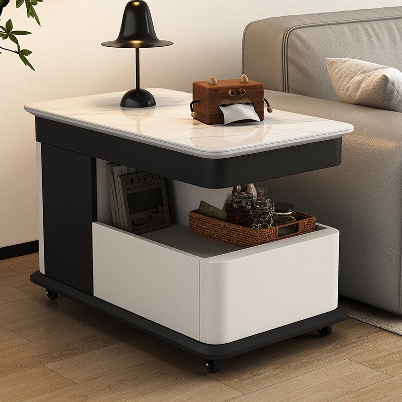 全实木岩板升降茶几多功能客厅沙发可移动带万象轮边几可储物柜子,住宅家具,移动边几/推车,淘宝优惠券,粉丝福利购,淘宝优惠卷