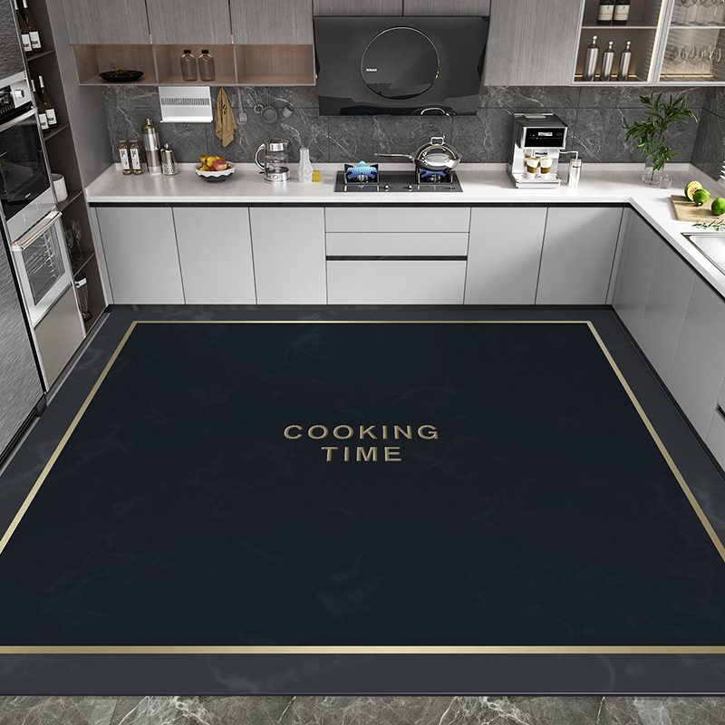 厨房地垫可擦免洗pvc皮革地毯防水防油防滑大面积满铺地垫脚垫子
