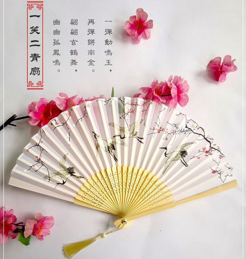折扇印刷绢布竹古风折扇