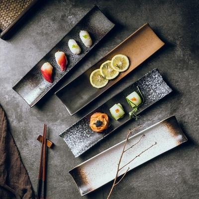japanese tableware long plates ceramic sushi tray dish