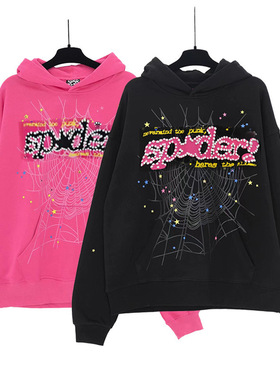 欧美街头高品质Sp5der蜘蛛卫衣美式宽松休闲运动连帽衫跨境