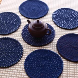 手工缝制刺绣布艺壶垫紫砂壶养壶垫杯垫家用隔热防烫垫加厚茶席布