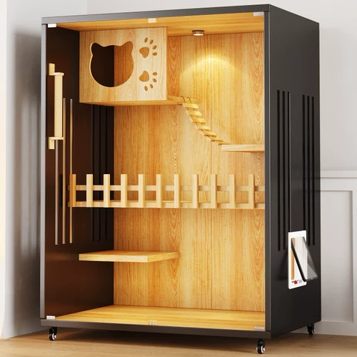 Кошачья вилла домой твердый лес большой космический водонепроницаемый негабаритный роскошный кот клетка кошачья комната панорамная кошачья кошачья шкаф