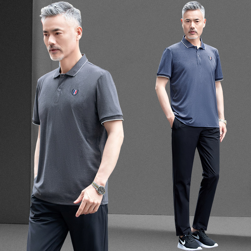 motion half sleeve Middle and old age dad Summer wear summer old age Aged Short sleeved man leisure time polin the Men's clothing, T-shirt  category - from Buy2taobao.com to provide professional Taobao agent buy service