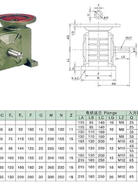 新款WPDZ蜗轮蜗杆 减速机 立式 80 100 1500w 减速器 齿轮箱 包邮