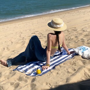 沙滩巾沙滩毯沙滩垫超大吸水速干防晒毛浴巾旅行海边拍照氛围道具
