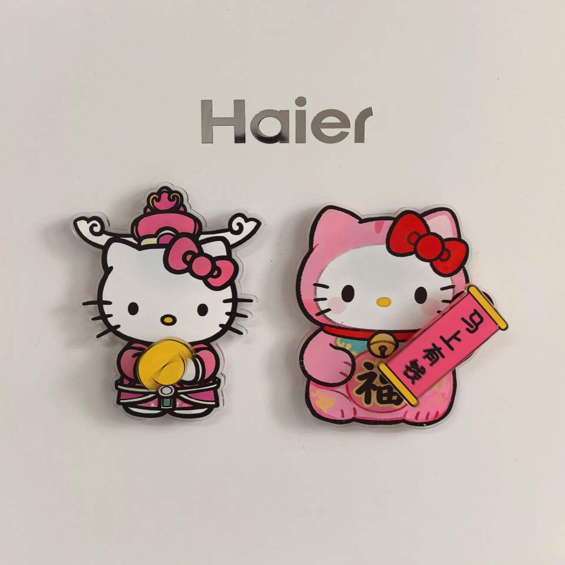 2026新款HelloKitty招财猫旋转冰箱贴周边磁吸马上有钱新家装饰