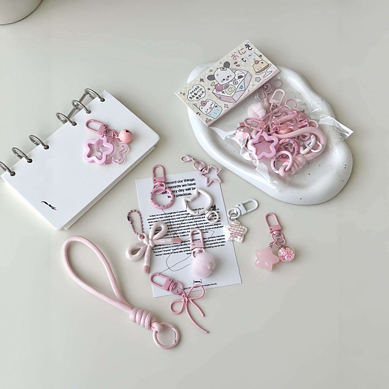 拼豆钥匙扣配件手工diy工具材料包星星钥匙扣挂件手机链包挂饰品