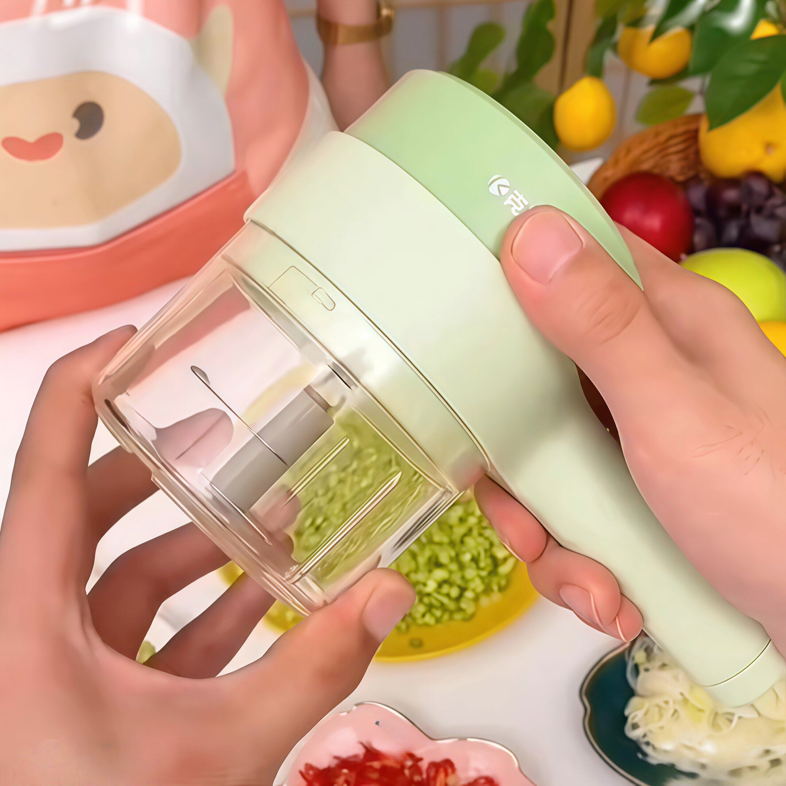 多功能切菜器电动家用小型手持料理辅食机捣蒜打蒜泥肉沫切片神器