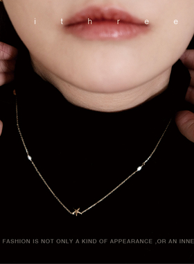 ithree《海始于斯》珍珠贝壳海星项链女自制简约设计感精致锁骨链