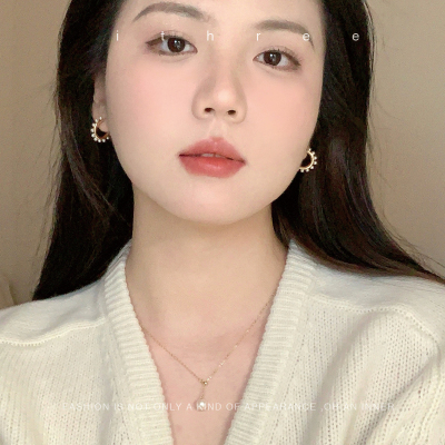 法式温柔女baby珠耳圈复古ins风
