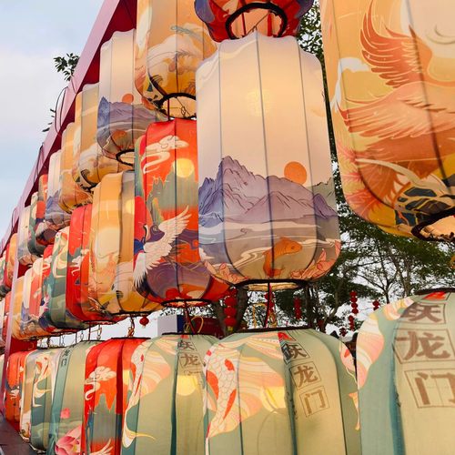 国潮冬瓜布艺灯笼户外景区装饰