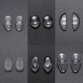 眼镜鼻托硅胶垫卡扣防滑插入式 眼睛配件超软金属支架气囊鼻梁托垫