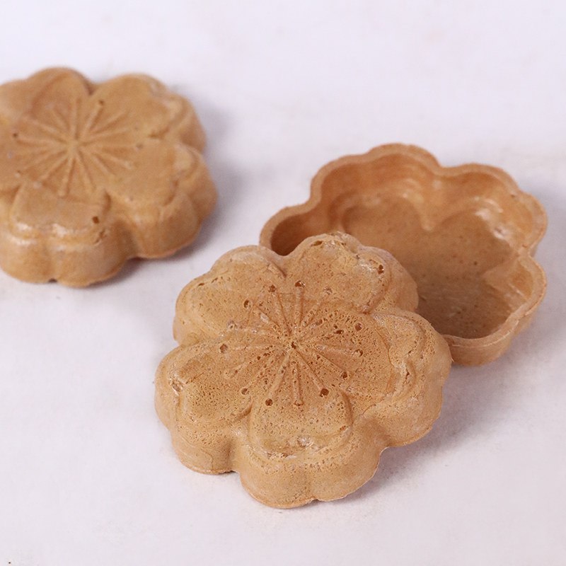 DIY烘焙用半成品樱花形糯米船饼干壳日式防风林焦糖杏仁片塔壳40g