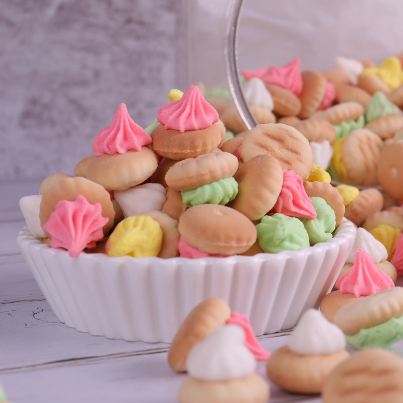 粘花宝塔塔糖占花饼干童年8090老式怀旧零食蛋糕装饰表花饼花粘饼